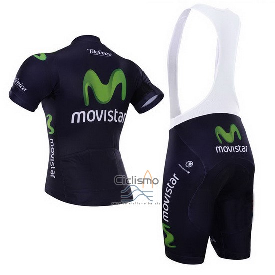Movistar Ropa Ciclismo Culotte Corto 2015 Mangas Cortas Negro